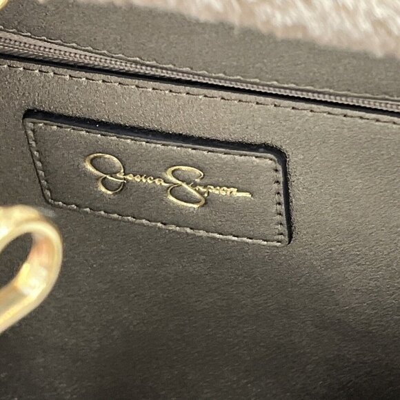 Jessica Simpson Purse Tote Flora‎ Fur Lined Metallic Handbag Matching Wallet - Picture 12 of 13